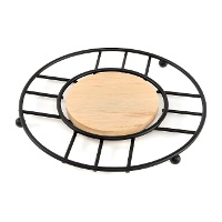 Onderzetter 18 cm metaal wit of zwart - 1 stuk