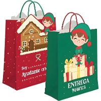 Cadeautas 45 x 33 x 10 cm met elf - 1 stuk