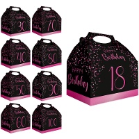 Elegante Roze Kartonnen Doos met Nummers - 12 stuks