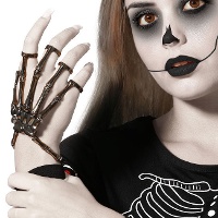 Verzilverde skelet handarmband