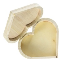 Houten hartvormige doos met scharnieren 18 x 16 cm