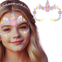 Zelfklevende eenhoorn-gezichtssieraden