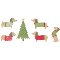 Houten uitgestanste Teckelfiguurtjes - 6 stuks