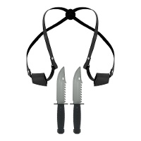 Schouderholster met twee messen