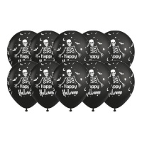 30 cm Halloween skelet latex ballonnen - Party love - 10 stuks