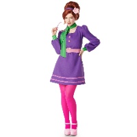 Paars jaren 70 kostuum voor dames