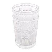 Glazen beker van 400 ml met gegraveerd ontwerp