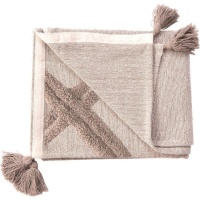 Dekbedovertrek met taupe ruiten patroon 1,80 x 2,40 cm