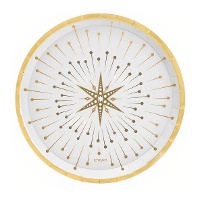 Witte ster borden van 23 cm - 6 stuks