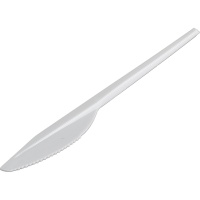 Witte plastic messen van 16,5 cm - 25 stuks