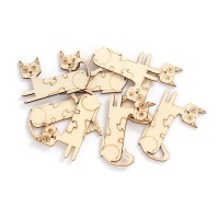 Houten kattenfiguren van 5 cm - 8 stuks