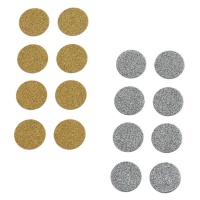 Glittercirkel stickers van 3,5 cm - 8 stuks
