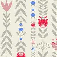 Katoenen slim canvas stof Easter Tulips - Katia