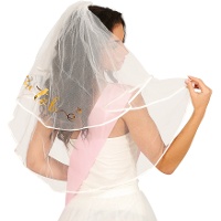 Bruidssluier met 'bride to be' van 70 cm