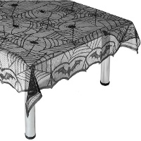 Tafelkleed met spinnenwebben en vleermuizen van 1,60 x 1,20 m