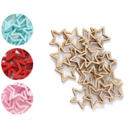 Houten sterren van 3,5 cm - 20 stuks