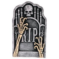 Grafsteen RIP met skelethanden 56,5 x 34 cm