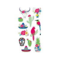 3D Stickers van Mexico - 1 vel