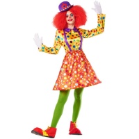 Clownskostuum met stippen voor vrouwen