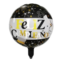 Metallic gekleurde ronde verjaardagsballon van 45 cm