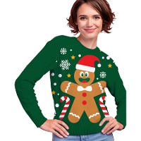 Kersttrui met peperkoekman voor dames