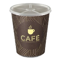 Kartonnen koffiebekers van 120 ml met deksel - 12 stuks