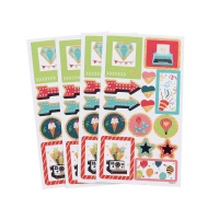 Meerkleurige feeststickers - 4 vellen