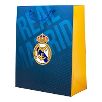 Cadeauzak van Real Madrid 23 x 18 x 10 cm in blauw en geel