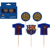 FC Barcelona logo-kaarsjes - 5 stuks