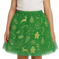 Groene tuturok met kinderlijke kerstfiguren - 30 cm