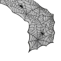 Tafelloper van 46 cm met spinnenwebben en vleermuizen - 1,80 m