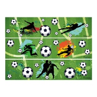 Eetbare voetbaloblaat voor taartrand 21 x 4,9 cm - 3 stuks
