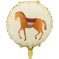Rond paardenballon van crèmekleur van 35 cm