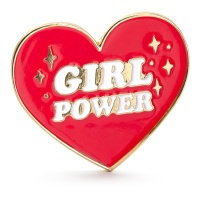 Girl power hartvormige pin van 3 x 3 cm - 1 stuk