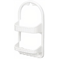 Wit doucheplankje met 2 niveaus en zuignappen