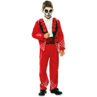 Halloween kostuum van Día de los Muertos met spinnenwebben voor jongens