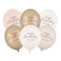Happy Birthday mix latex ballonnen van 30 cm - 6 stuks