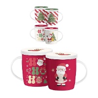 Kerstmok van 350 ml Hohoho met theefilter - 1 stuk