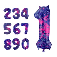 Paint Splash nummerballon van 86 cm - Folat - 1 stuk