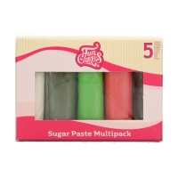Kerstfondant set van 5 kleuren 500 gr - FunCakes