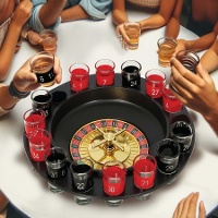 Roulettespel met shotglazen