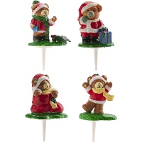 Kerst teddyberen cake toppers - 72 stuks