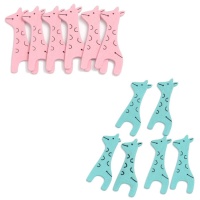 Houten giraffe figuren van 5 cm - 6 stuks
