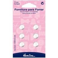 Fournituren voor het bekleden van knopen van 11 mm - Hemline - 6 eenheden