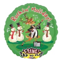 Kerst muzikale ronde ballon met Jingle Bell Rock van 71 cm - Anagram