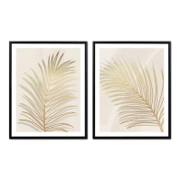 Gouden bladeren schilderij van 40 x 50 cm - DCasa - 1 stuk