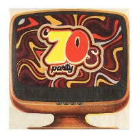 Servetten van de jaren 70 retro, 20 x 16,5 cm - 20 stuks