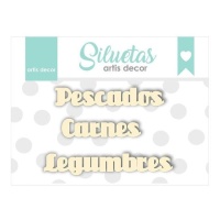 Chipboard van Vissen, Vlees en Peulvruchten - Artis Decor - 3 stuks