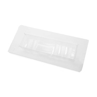 Plastic mal voor onregelmatig gegolfde nougat en chocolade van 14 x 3,3 x 2,5 cm - Pastkolor