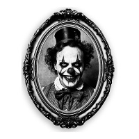 Zelfklevende wanddecoratie van een clownsschilderij van 30 x 23 cm